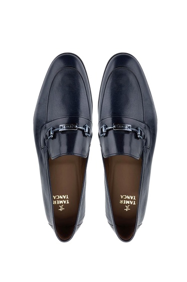  Tamer Tanca Erkek Hakiki Deri Lacivert Klasik Ayakkabı