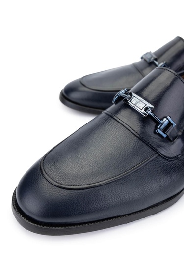  Tamer Tanca Erkek Hakiki Deri Lacivert Klasik Ayakkabı