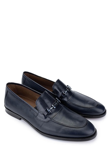  Tamer Tanca Erkek Hakiki Deri Lacivert Klasik Ayakkabı