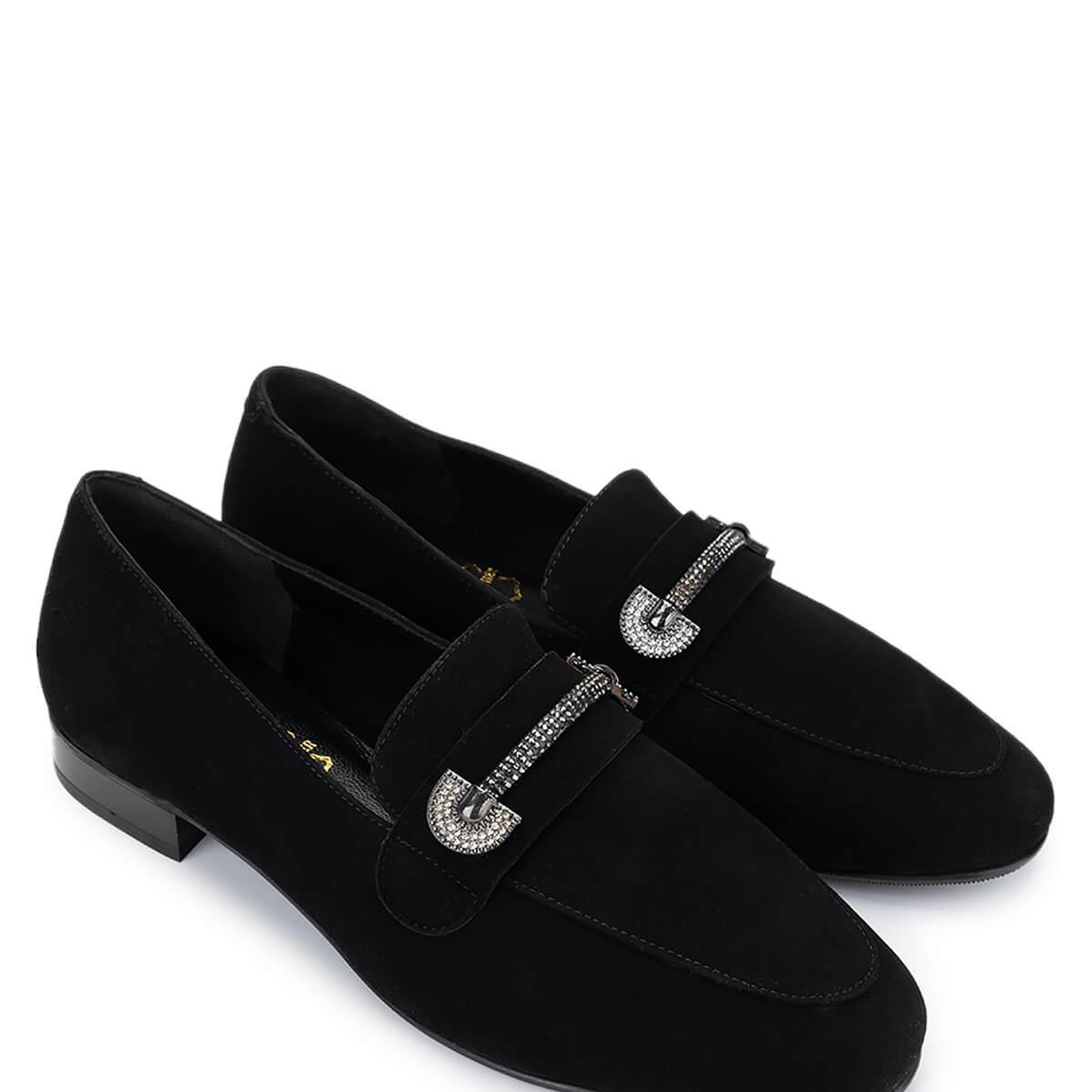 Tamer Tanca Kadın Hakiki Deri Siyah Süet Loafer Ayakkabı