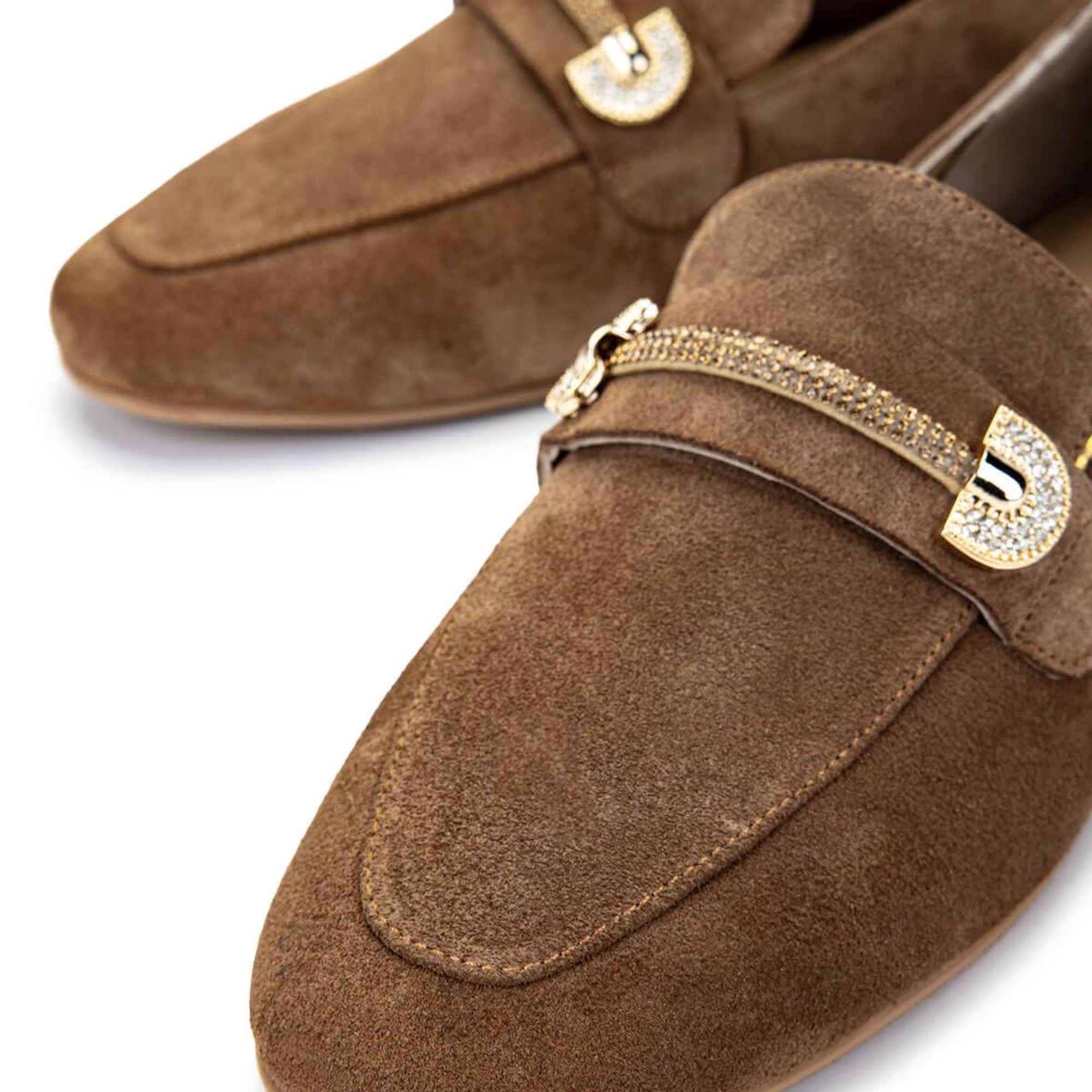 Tamer Tanca Kadın Hakiki Deri Tütün Süet Loafer Ayakkabı