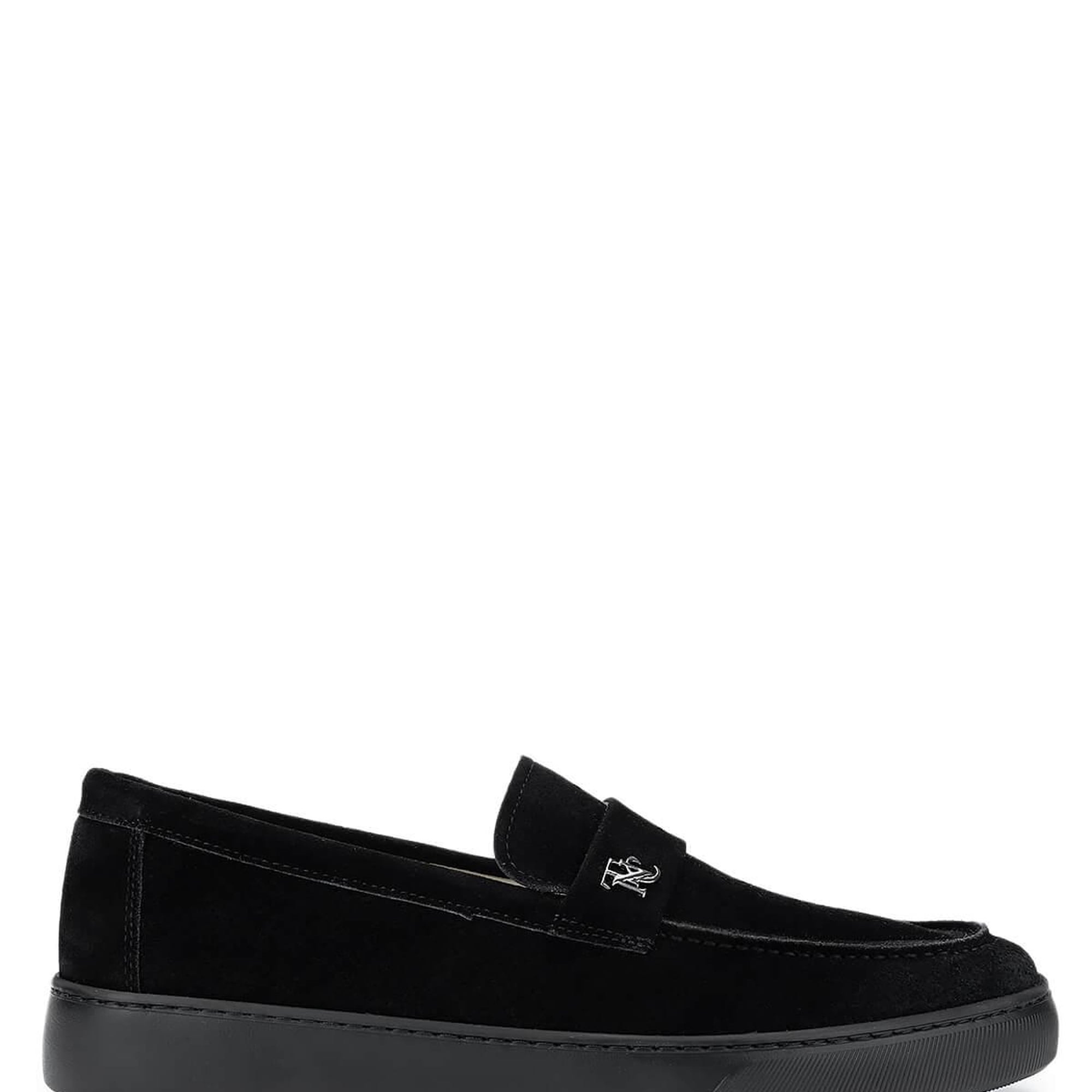 Tamer Tanca Erkek Hakiki Deri Siyah Süet Loafer Ayakkabı