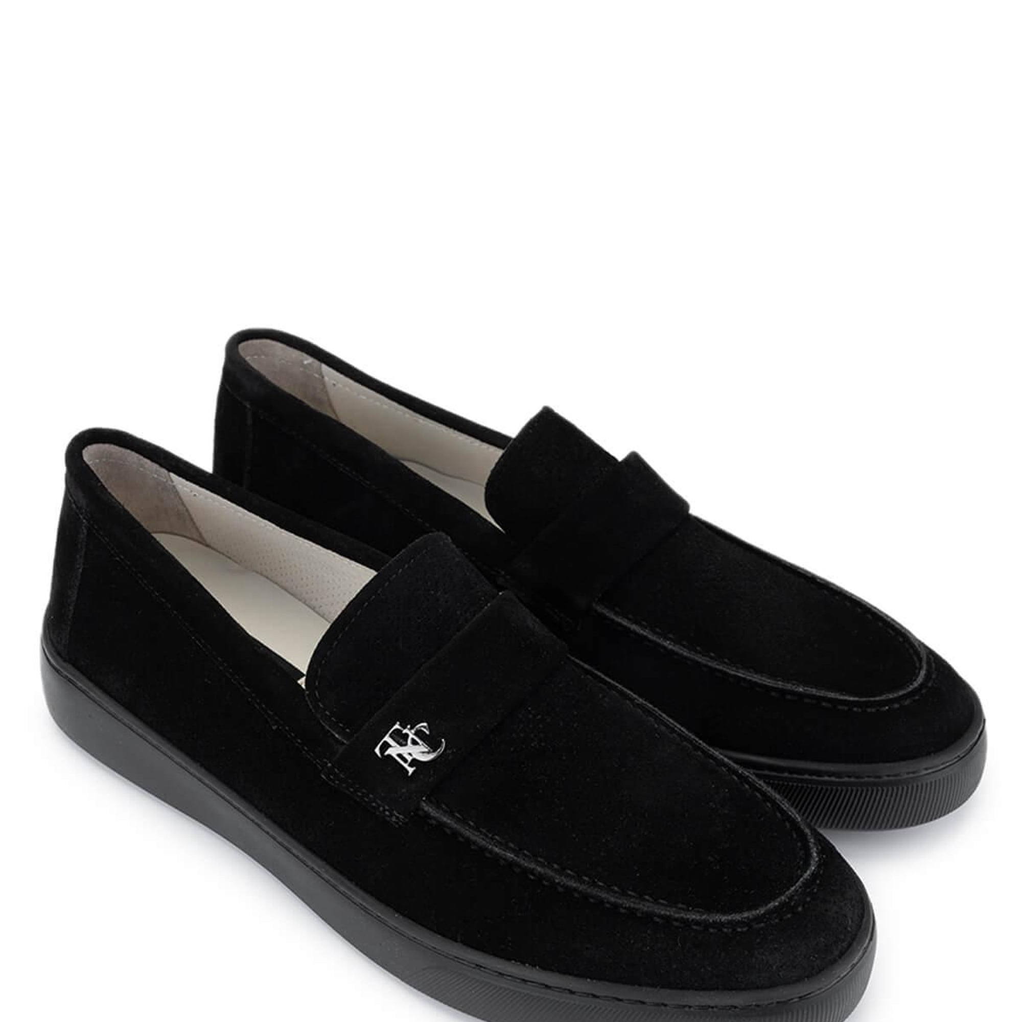 Tamer Tanca Erkek Hakiki Deri Siyah Süet Loafer Ayakkabı