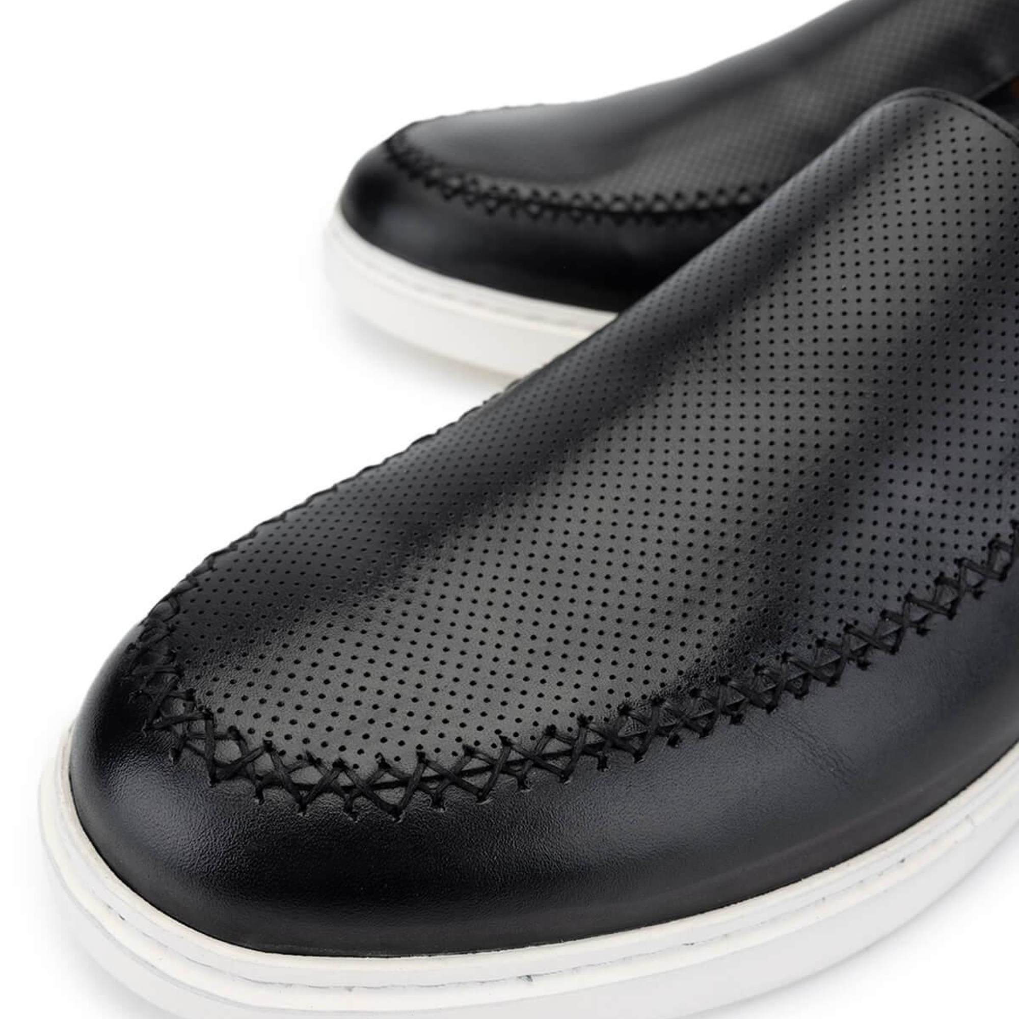 Tamer Tanca Erkek Hakiki Deri Siyah Loafer Ayakkabı