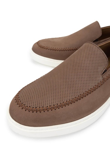  Tamer Tanca Erkek Hakiki Deri Kahverengi Loafer Ayakkabı