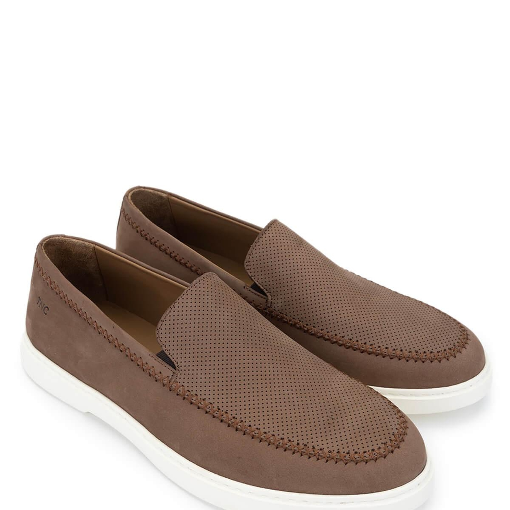 Tamer Tanca Erkek Hakiki Deri Kahverengi Loafer Ayakkabı