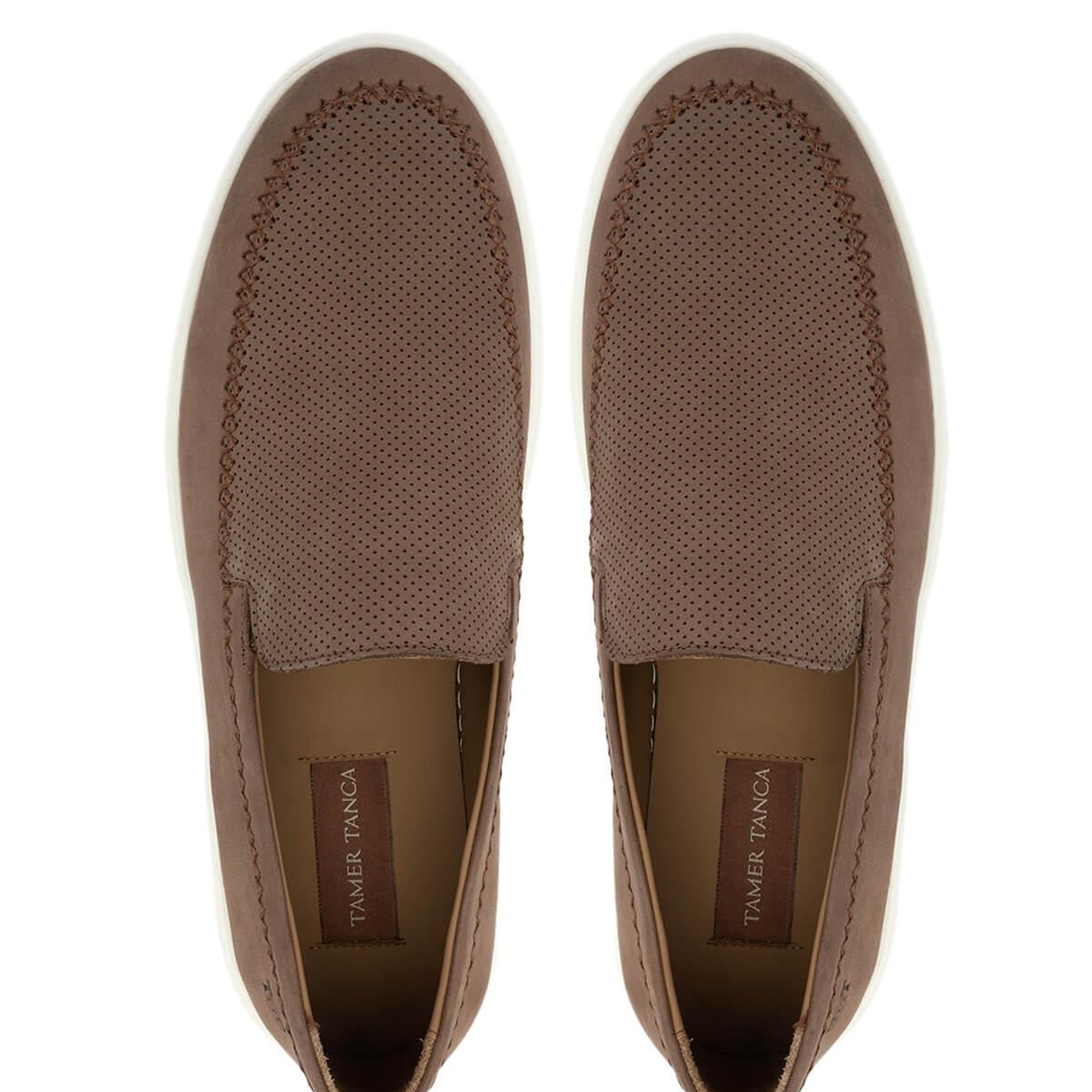 Tamer Tanca Erkek Hakiki Deri Kahverengi Loafer Ayakkabı