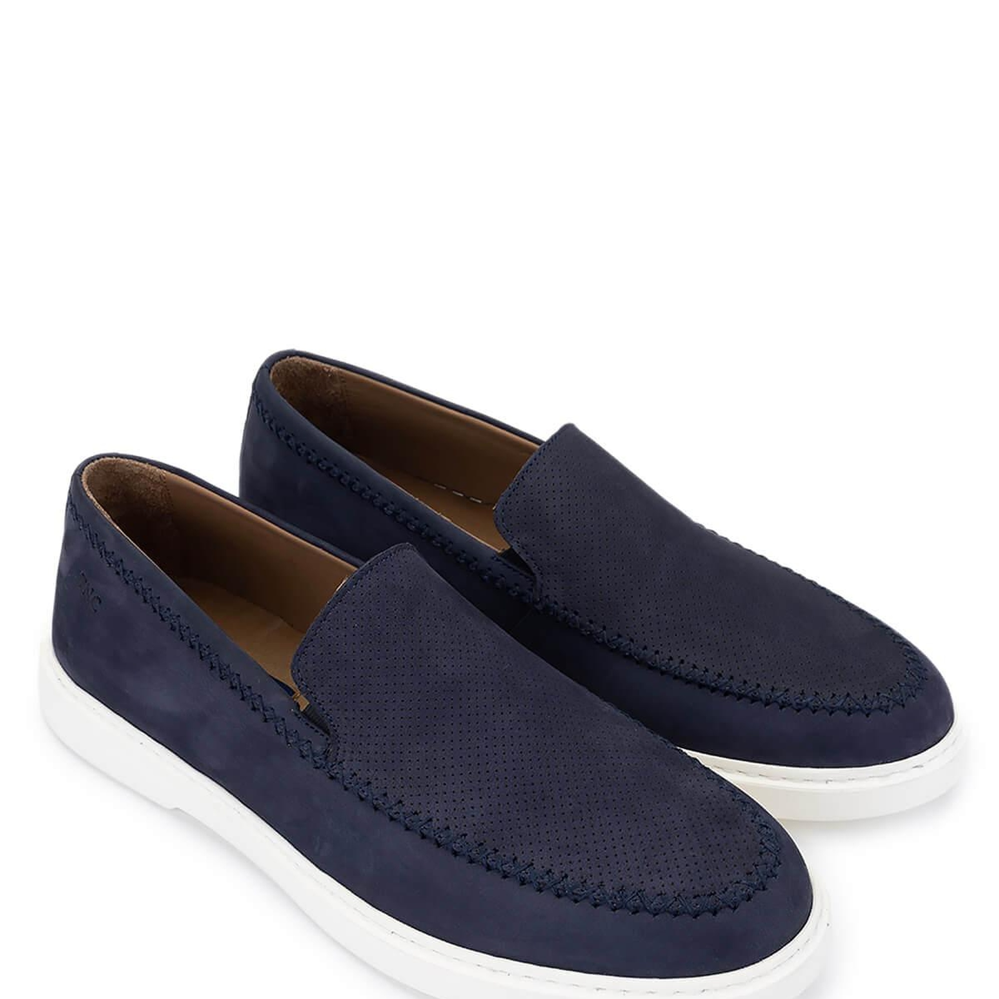 Tamer Tanca Erkek Hakiki Deri Lacivert Nubuk Loafer Ayakkabı