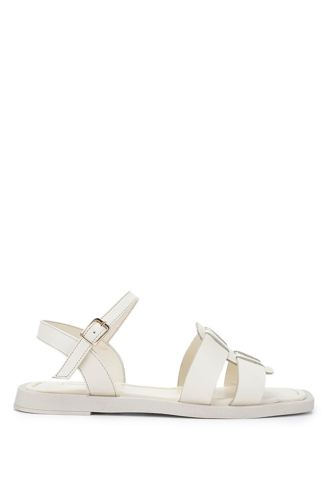  Tamer Tanca Kadın Hakiki Deri Bej Düz Sandalet