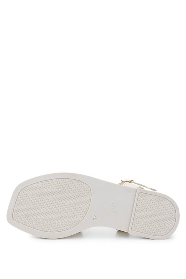  Tamer Tanca Kadın Hakiki Deri Bej Düz Sandalet