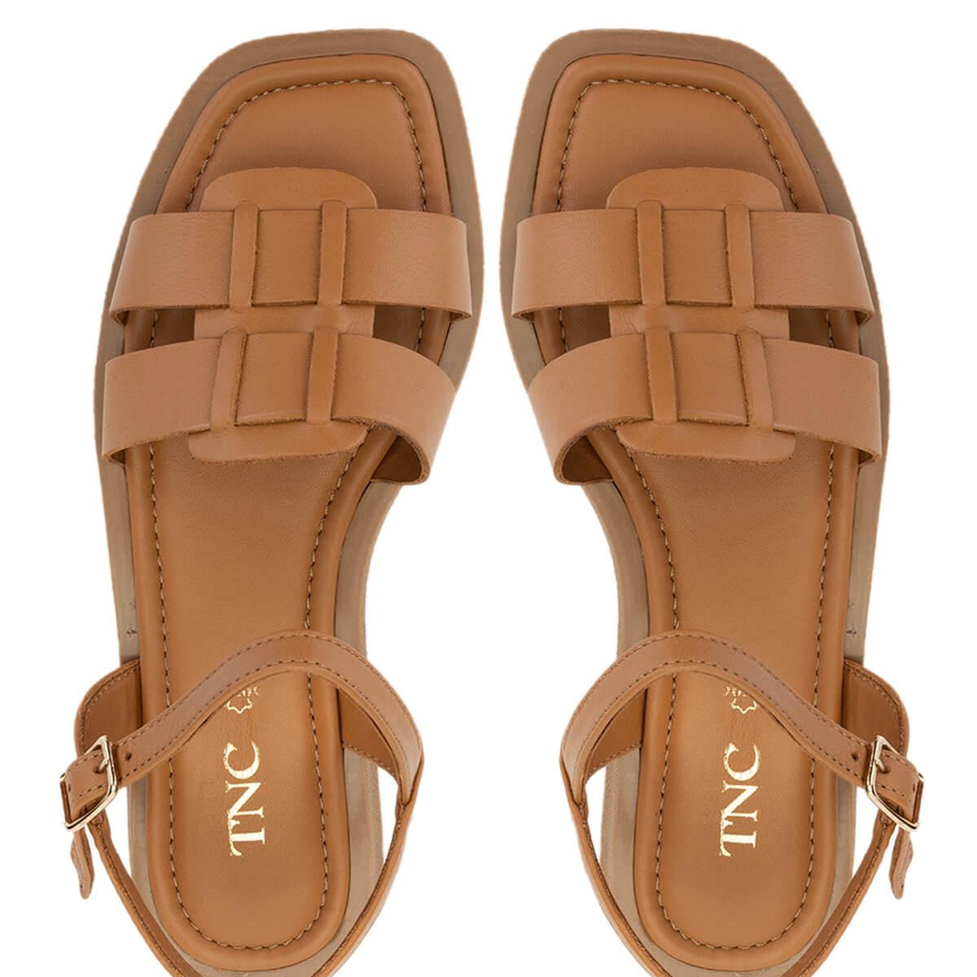 Tamer Tanca Kadın Hakiki Deri Koyu Taba Düz Sandalet