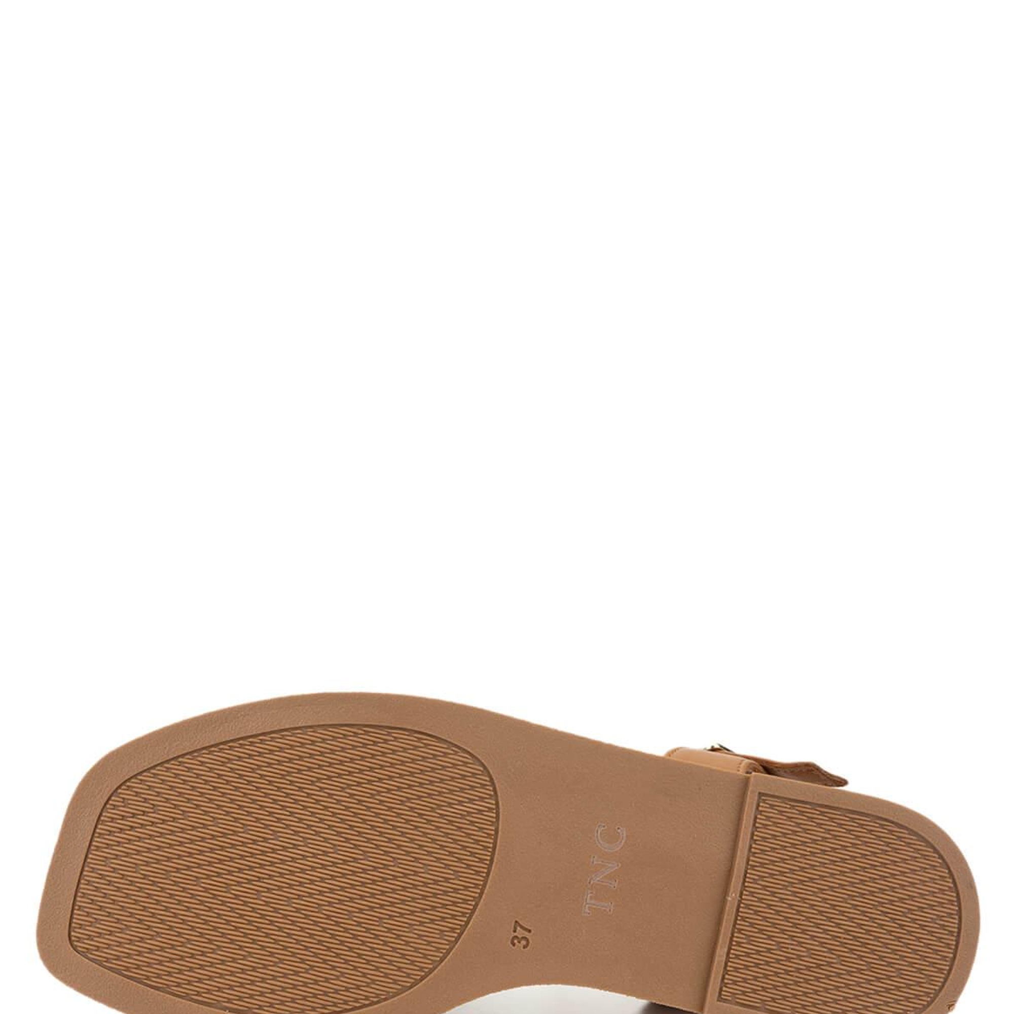 Tamer Tanca Kadın Hakiki Deri Koyu Taba Düz Sandalet