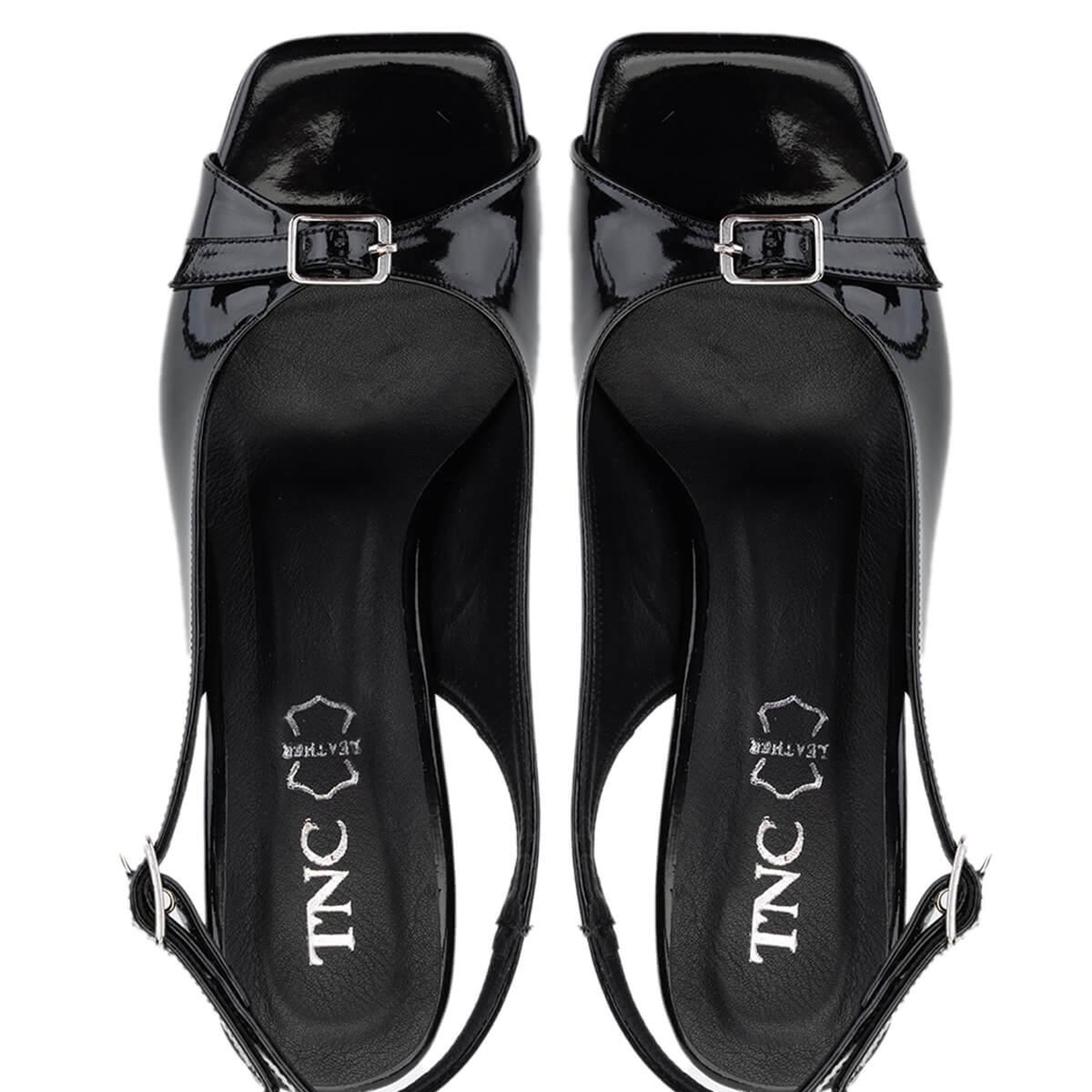 Tamer Tanca Kadın Hakiki Deri Siyah Rugan Topuklu Ayakkabı