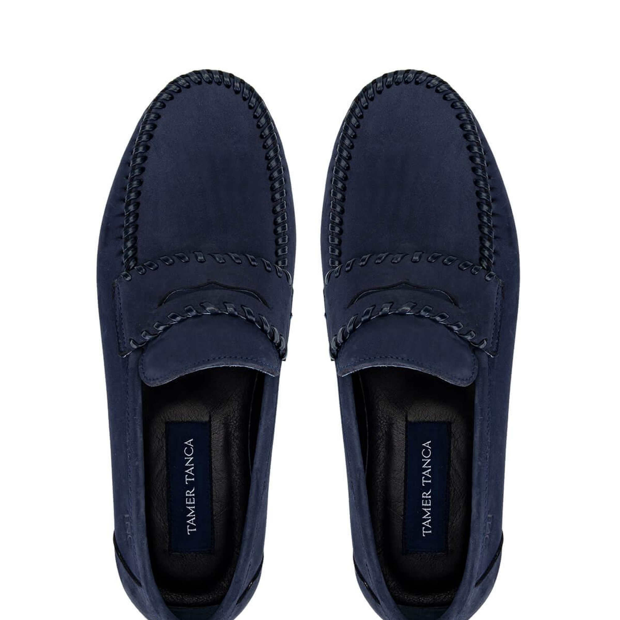 Tamer Tanca Erkek Hakiki Deri Lacivert Nubuk Loafer Ayakkabı