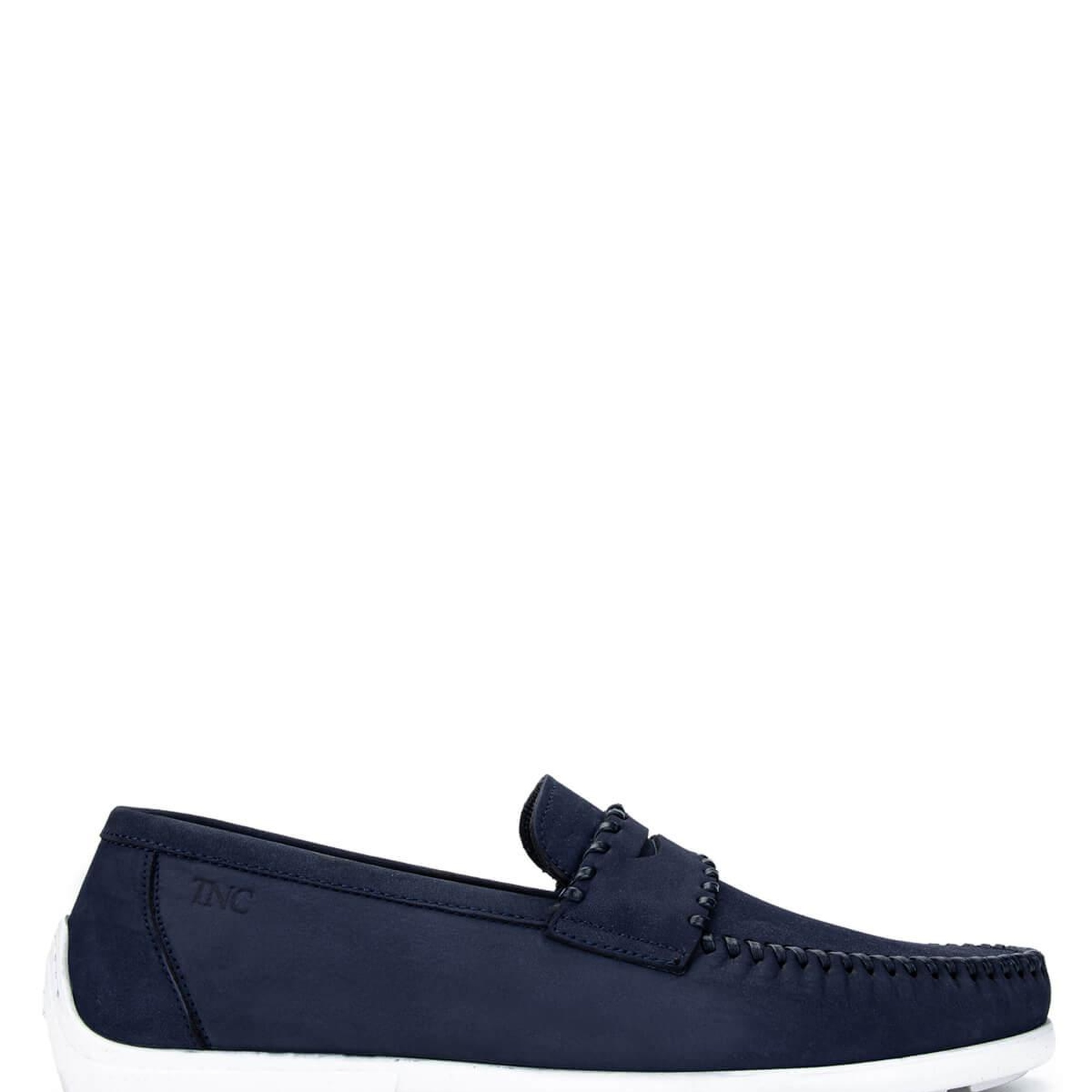 Tamer Tanca Erkek Hakiki Deri Lacivert Nubuk Loafer Ayakkabı