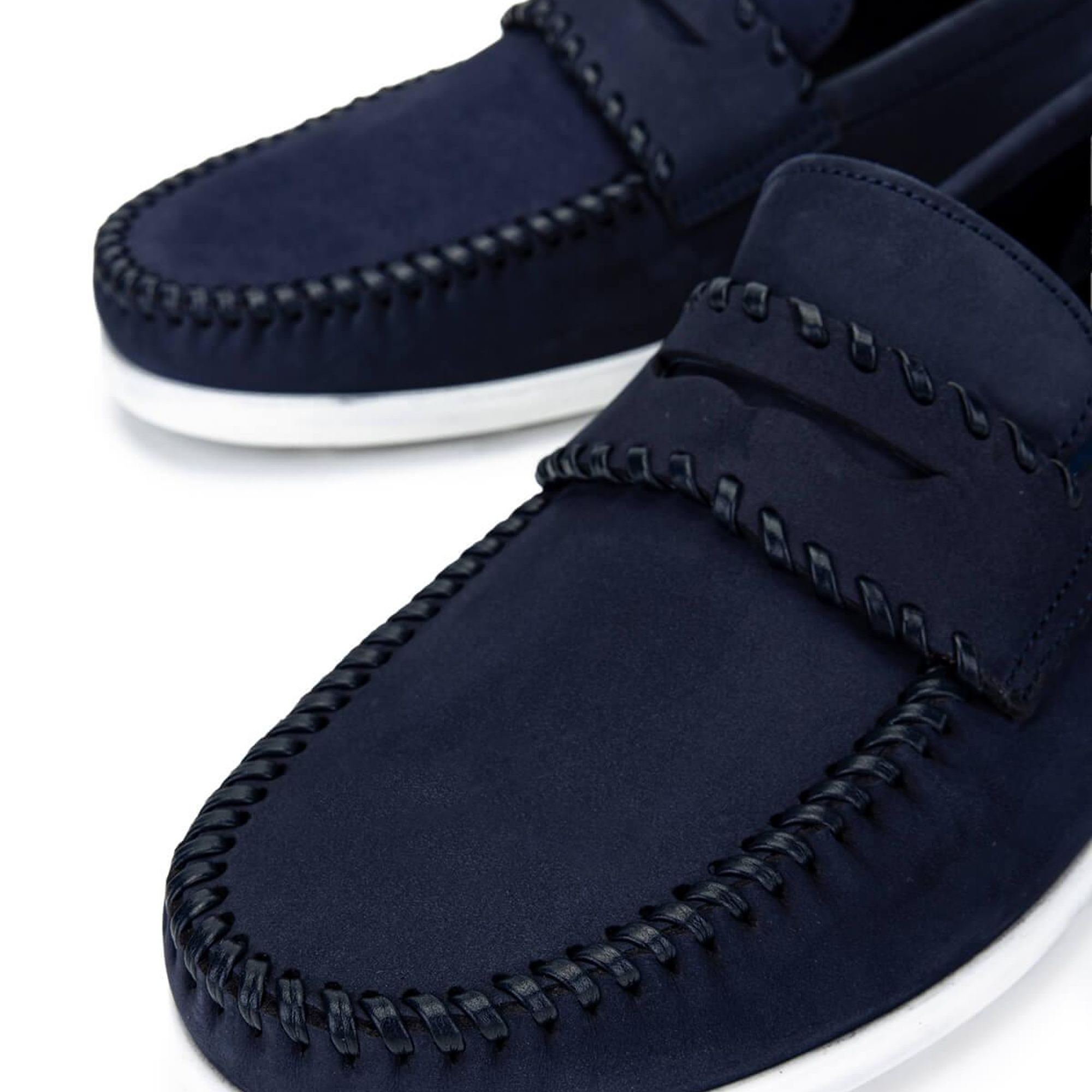 Tamer Tanca Erkek Hakiki Deri Lacivert Nubuk Loafer Ayakkabı