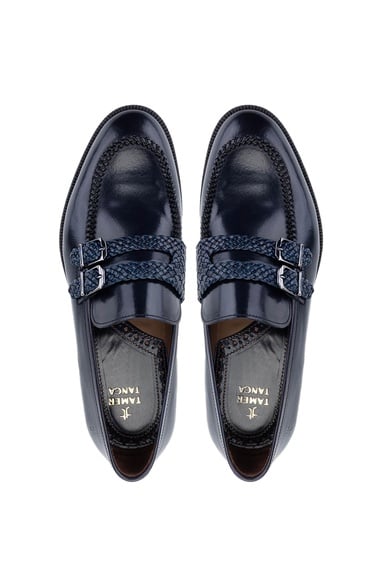  Tamer Tanca Erkek Hakiki Deri Lacivert Klasik Ayakkabı