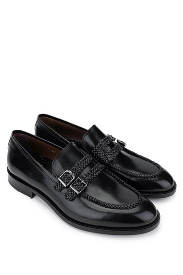  Tamer Tanca Erkek Hakiki Deri Siyah Klasik Ayakkabı