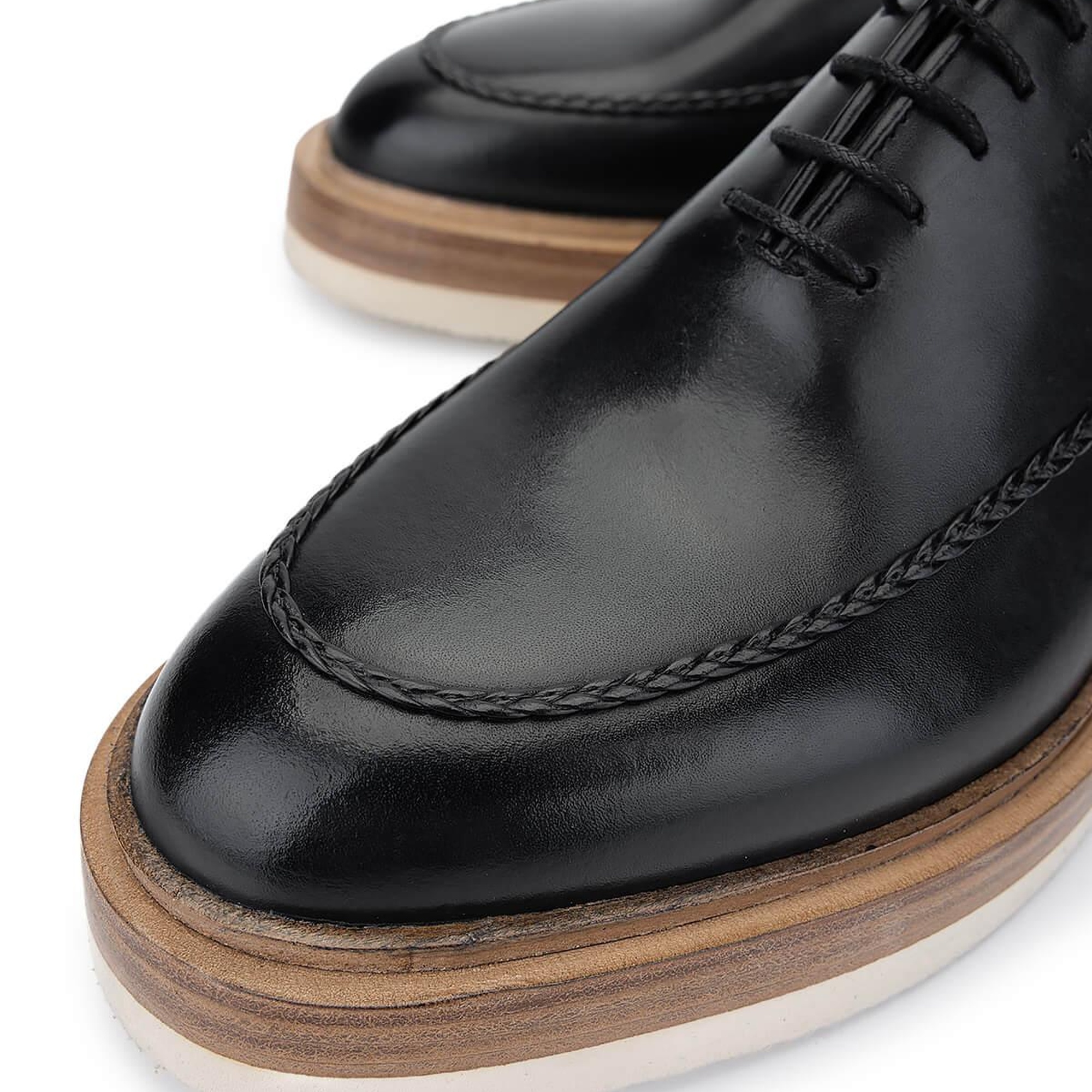 Tamer Tanca Erkek Hakiki Deri Siyah Casual Ayakkabı