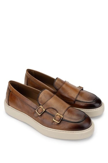  Tamer Tanca Erkek Hakiki Deri Kahverengi Loafer Ayakkabı