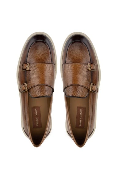  Tamer Tanca Erkek Hakiki Deri Kahverengi Loafer Ayakkabı