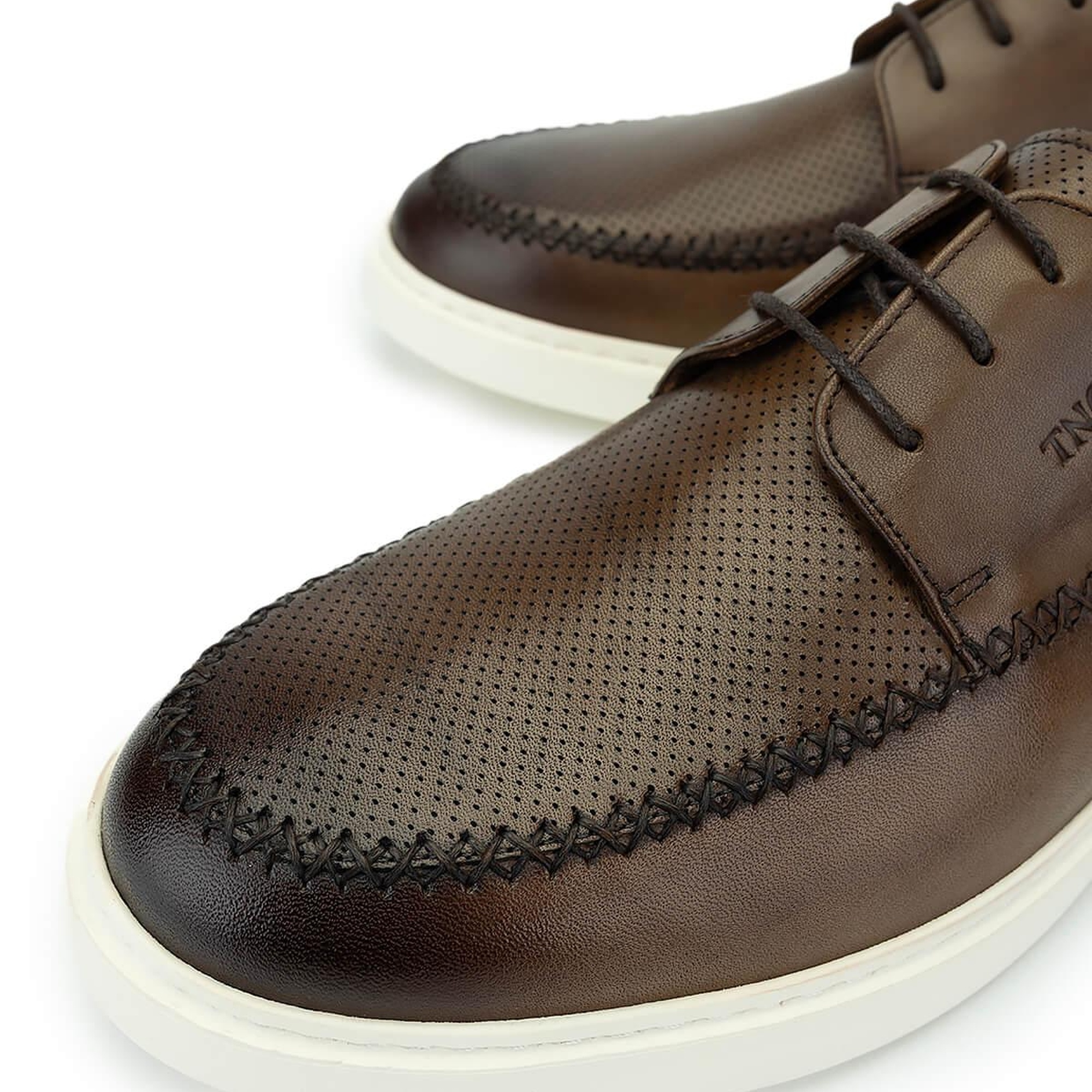 Tamer Tanca Erkek Hakiki Deri Kahverengi Casual Ayakkabı