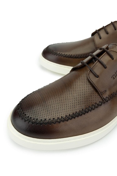  Tamer Tanca Erkek Hakiki Deri Kahverengi Casual Ayakkabı