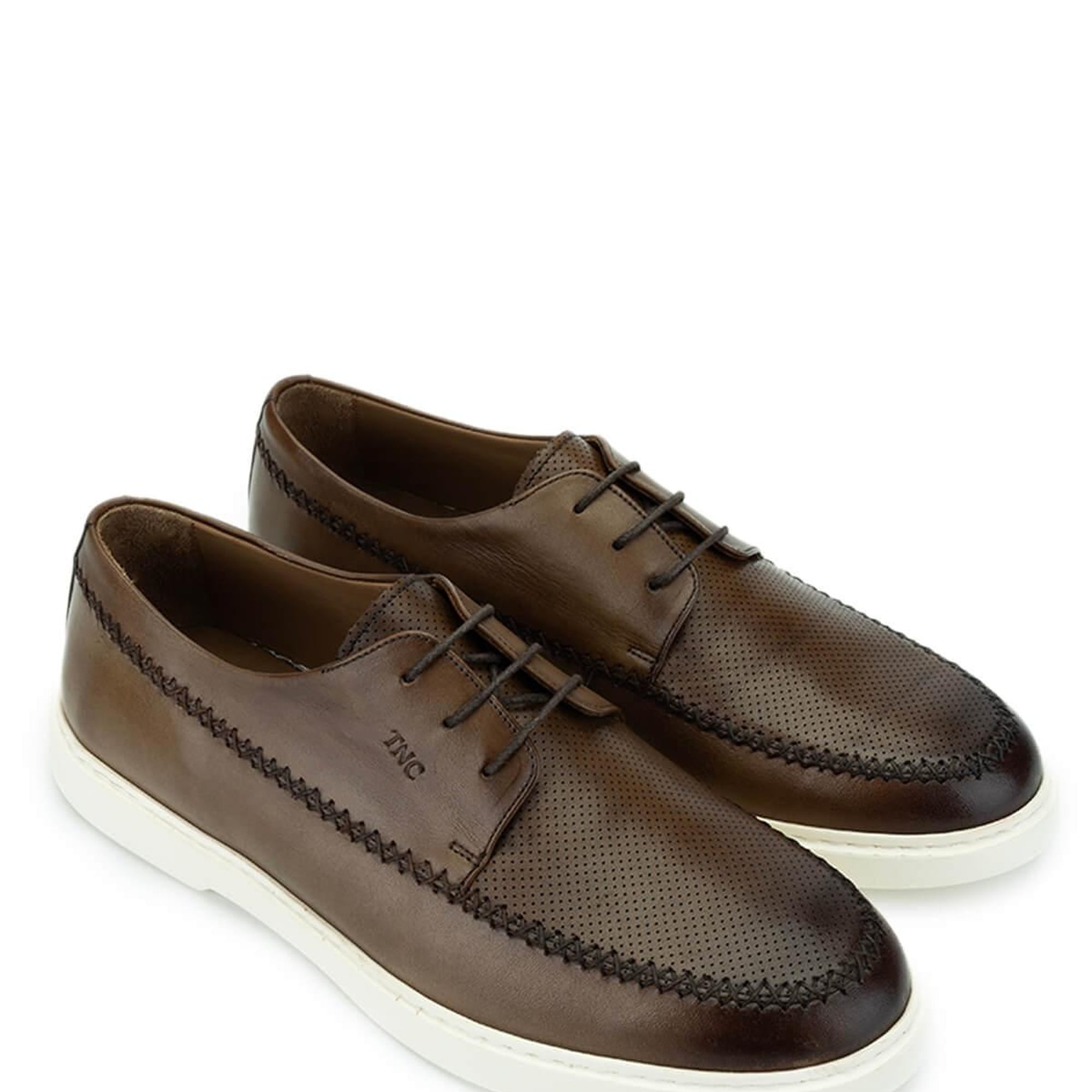 Tamer Tanca Erkek Hakiki Deri Kahverengi Casual Ayakkabı