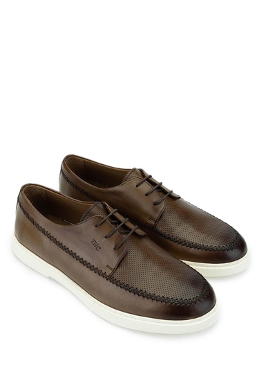  Tamer Tanca Erkek Hakiki Deri Kahverengi Casual Ayakkabı