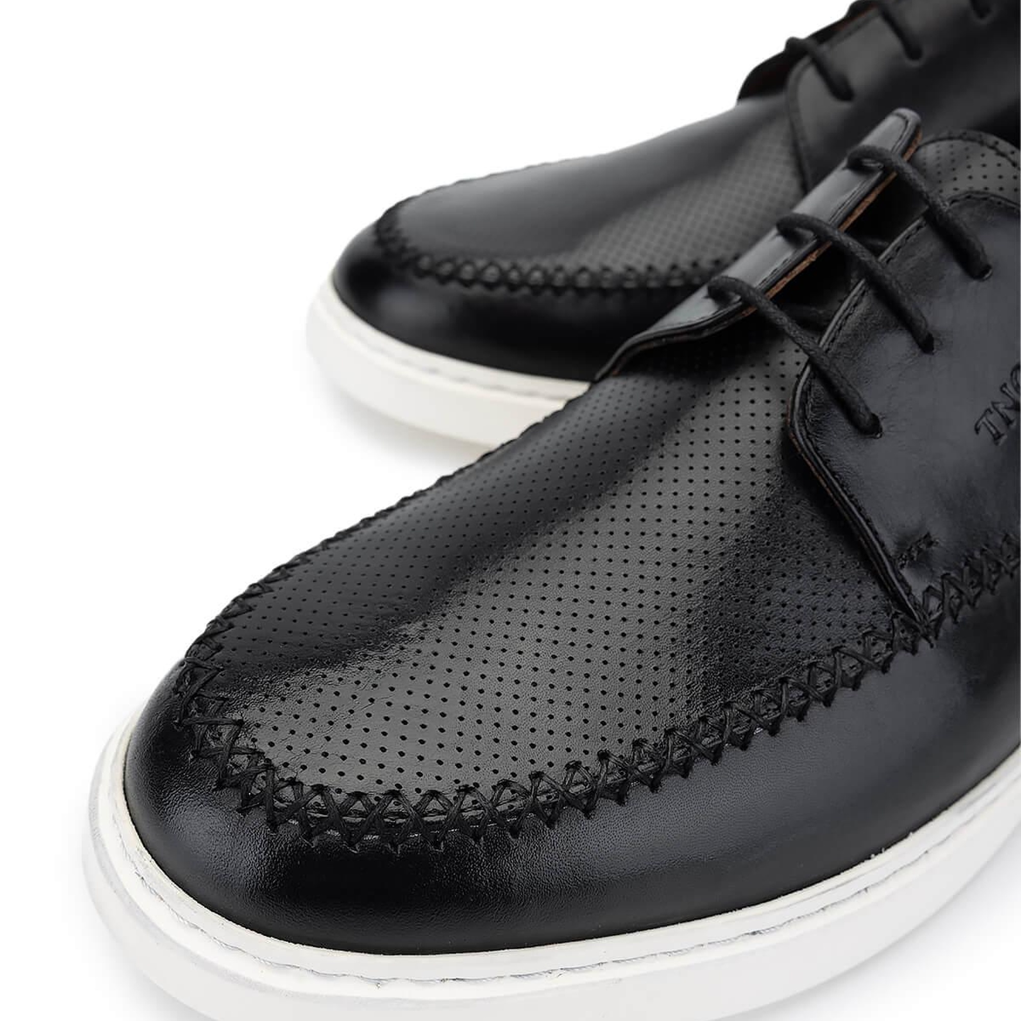 Tamer Tanca Erkek Hakiki Deri Siyah Deri Casual Ayakkabı