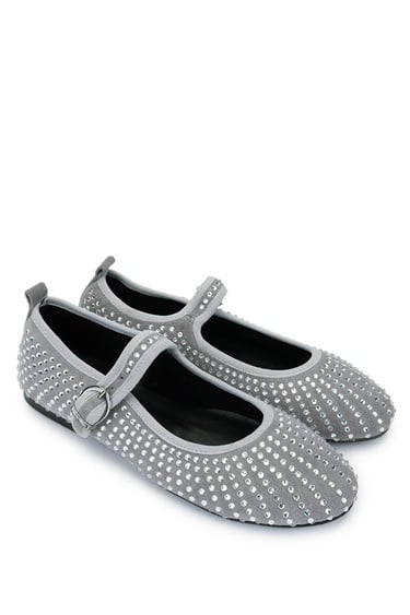  Tamer Tanca Kadın Hakiki Deri Gri Babet Ayakkabı