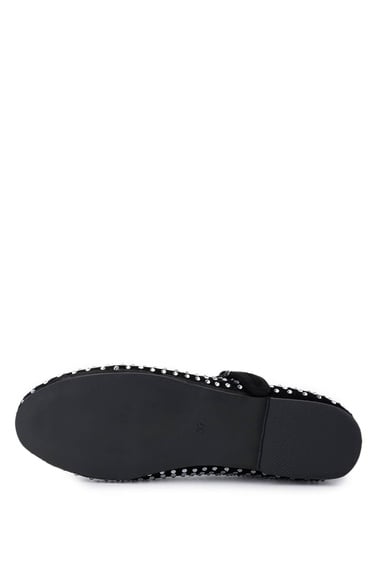  Tamer Tanca Kadın Hakiki Deri Siyah Süet Babet Ayakkabı