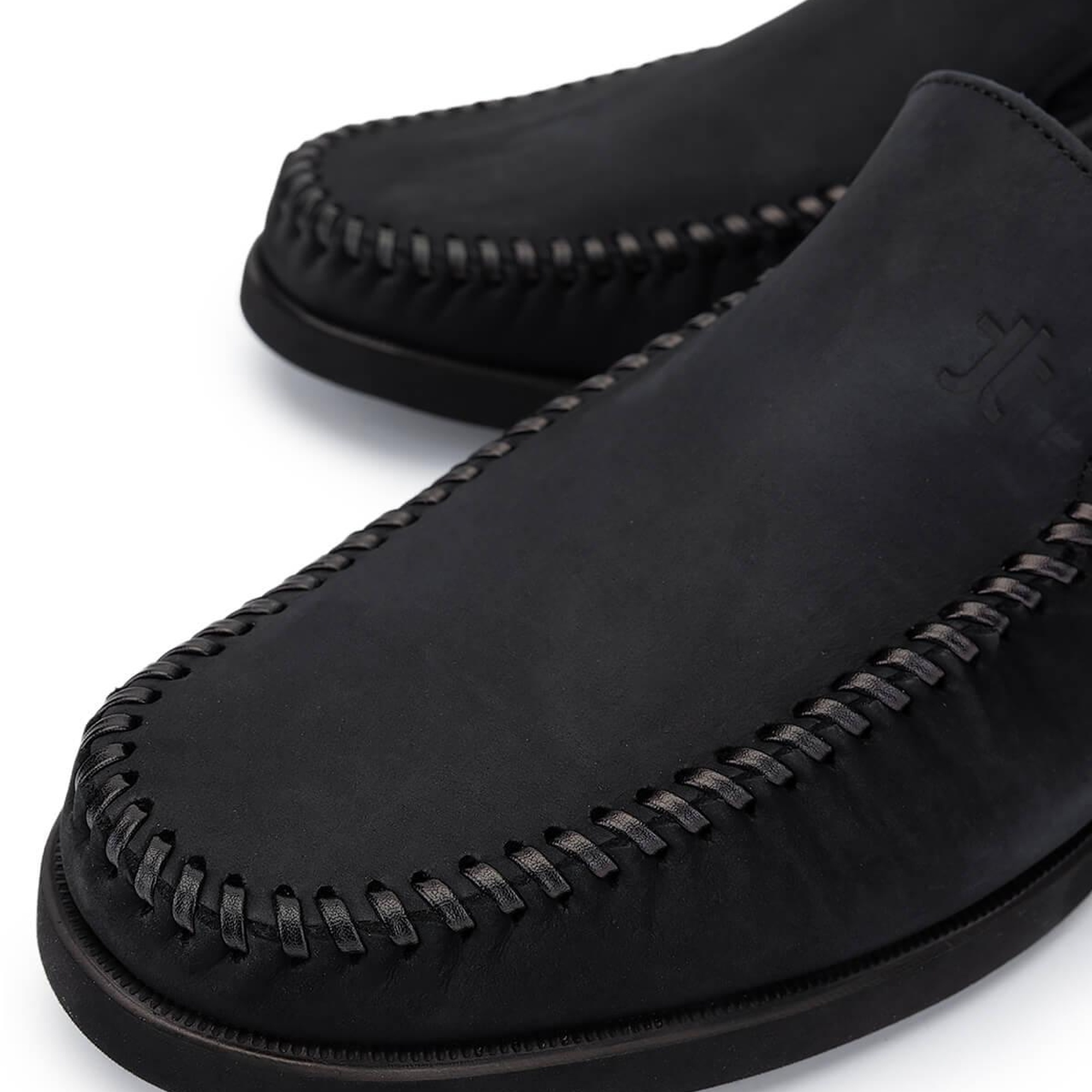 Tamer Tanca Erkek Hakiki Deri Siyah Nubuk Loafer Ayakkabı