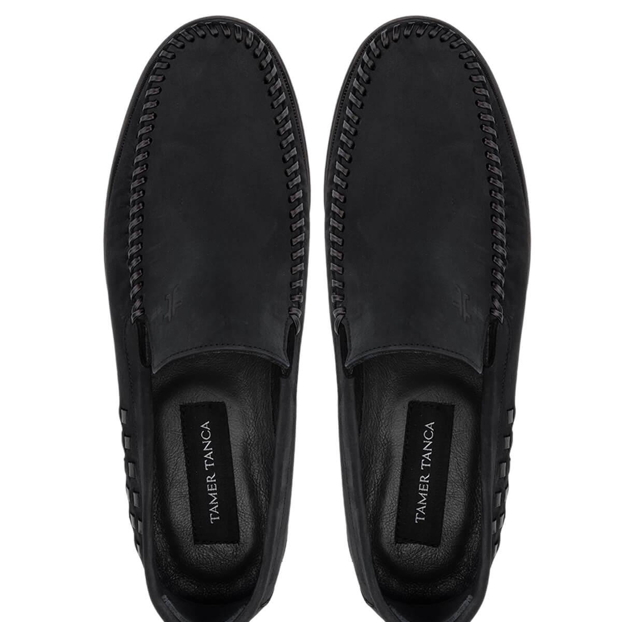 Tamer Tanca Erkek Hakiki Deri Siyah Nubuk Loafer Ayakkabı