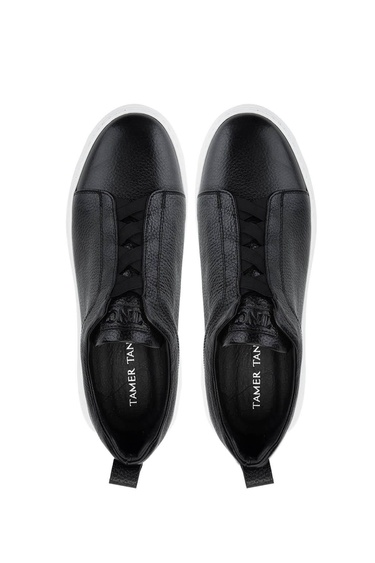  Tamer Tanca Erkek Hakiki Deri Siyah Floter Sneakers & Spor Ayakkabı