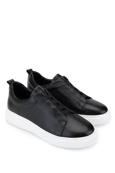  Tamer Tanca Erkek Hakiki Deri Siyah Floter Sneakers & Spor Ayakkabı