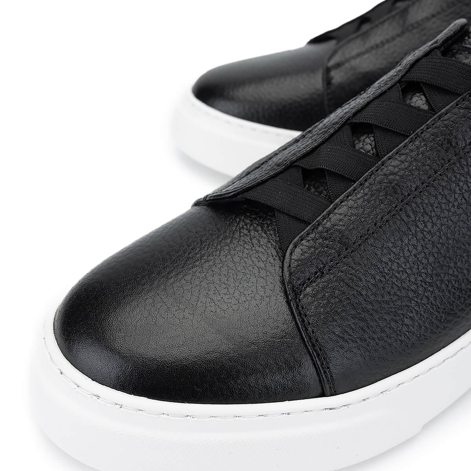 Tamer Tanca Erkek Hakiki Deri Siyah Floter Sneakers & Spor Ayakkabı