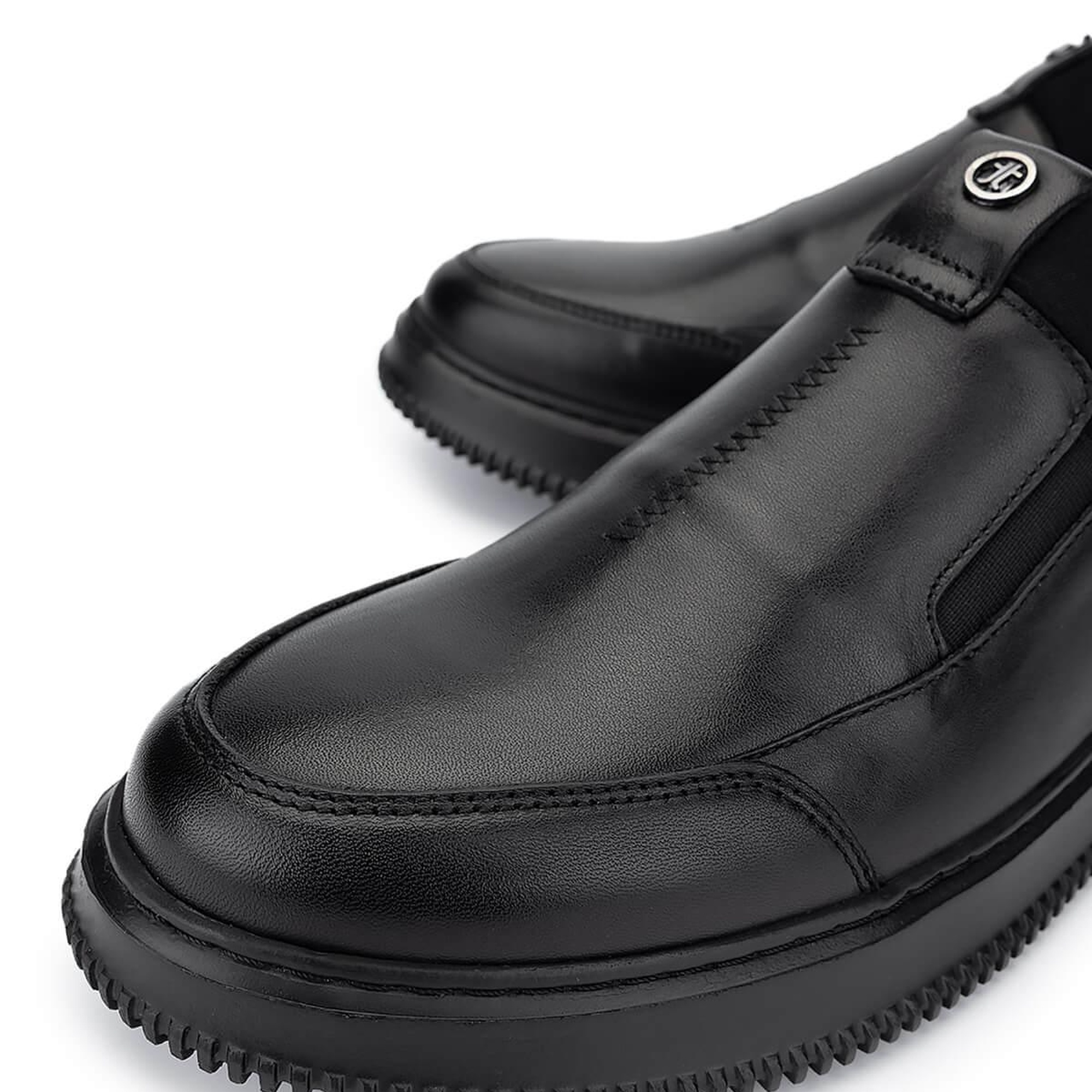 Tamer Tanca Erkek Hakiki Deri Siyah Deri Casual Ayakkabı