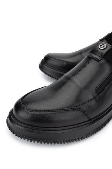  Tamer Tanca Erkek Hakiki Deri Siyah Deri Casual Ayakkabı