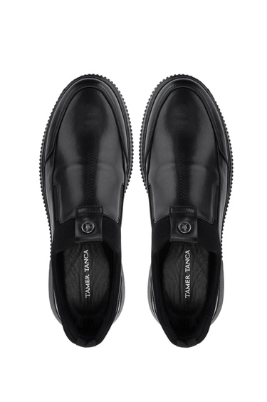  Tamer Tanca Erkek Hakiki Deri Siyah Deri Casual Ayakkabı