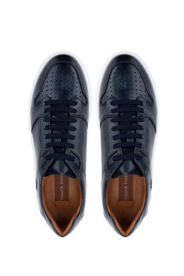  Tamer Tanca Erkek Hakiki Deri Lacivert Sneakers & Spor Ayakkabı