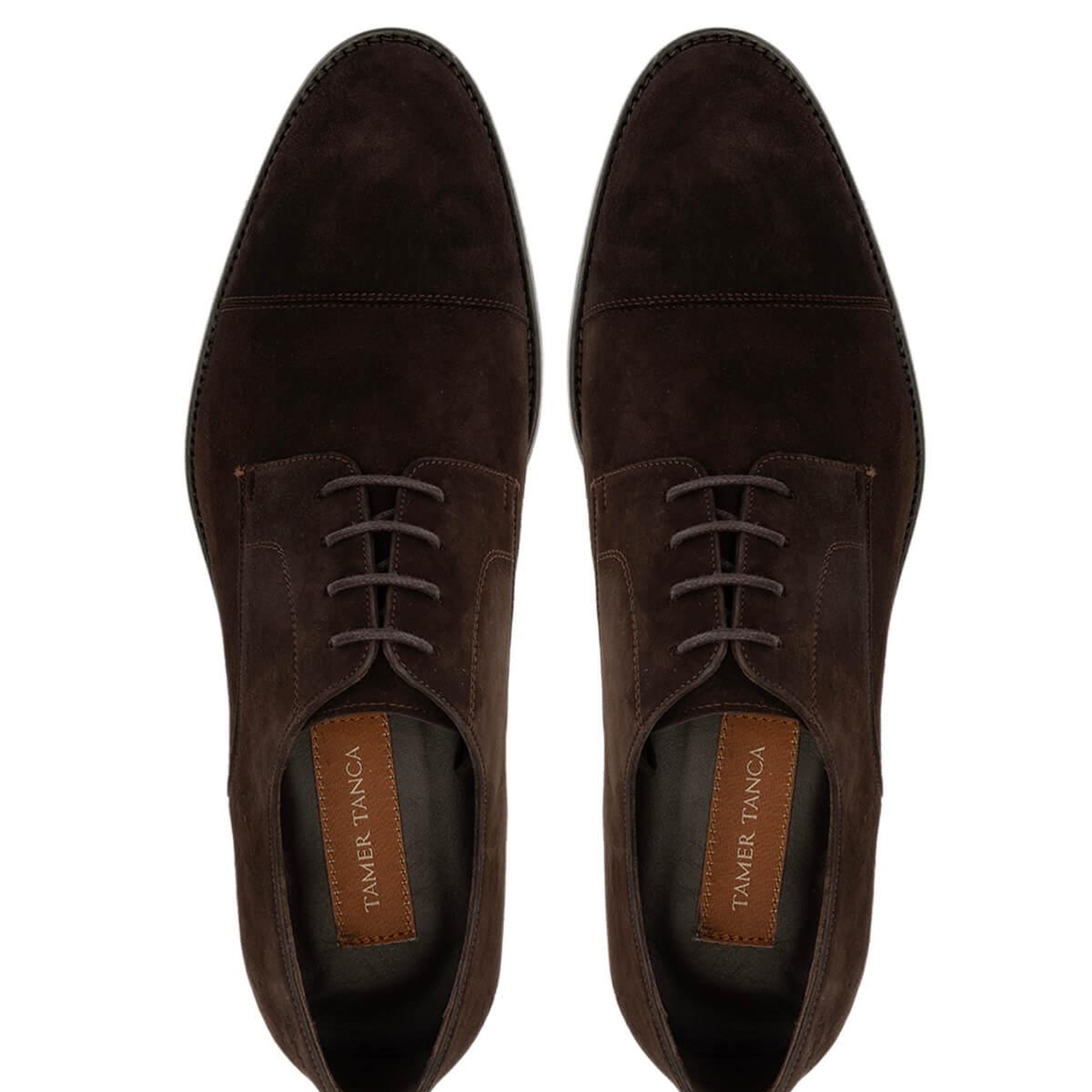 Tamer Tanca Erkek Hakiki Deri Kahverengi Süet Klasik Ayakkabı