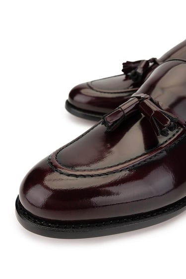  Tamer Tanca Erkek Hakiki Deri Bordo Klasik Ayakkabı