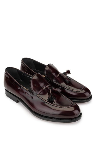  Tamer Tanca Erkek Hakiki Deri Bordo Klasik Ayakkabı