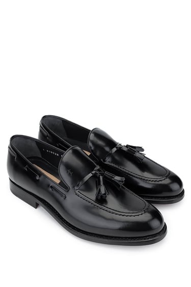  Tamer Tanca Erkek Hakiki Deri Siyah Açma Klasik Ayakkabı