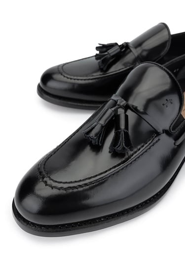  Tamer Tanca Erkek Hakiki Deri Siyah Açma Klasik Ayakkabı