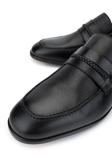  Tamer Tanca Erkek Hakiki Deri Siyah Deri Klasik Ayakkabı