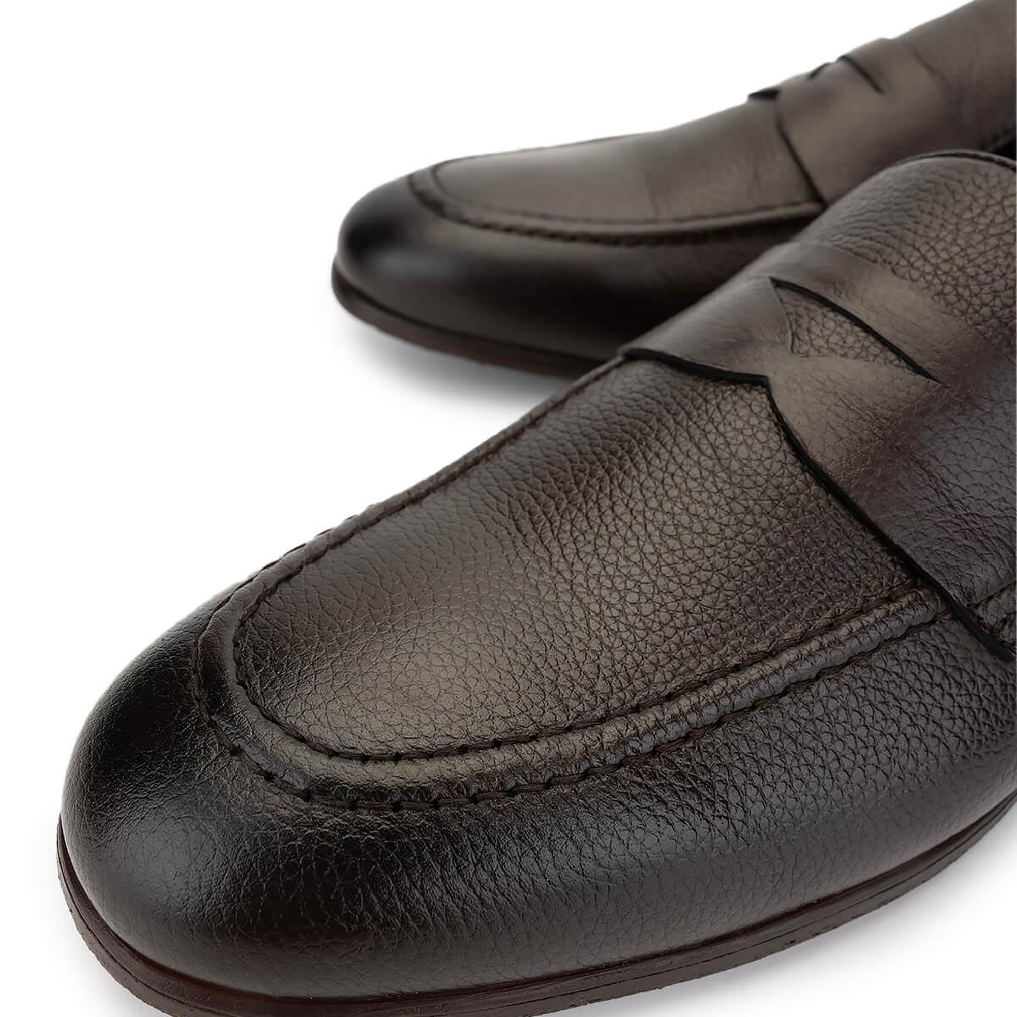 Tamer Tanca Erkek Hakiki Deri Kahverengi Loafer Ayakkabı