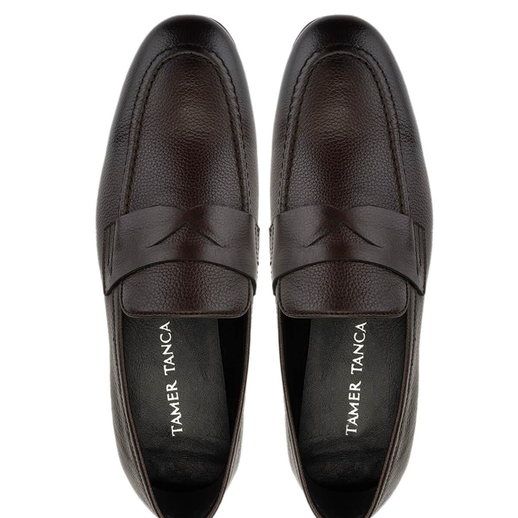 Tamer Tanca Erkek Hakiki Deri Kahverengi Loafer Ayakkabı