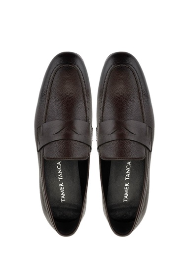  Tamer Tanca Erkek Hakiki Deri Kahverengi Loafer Ayakkabı